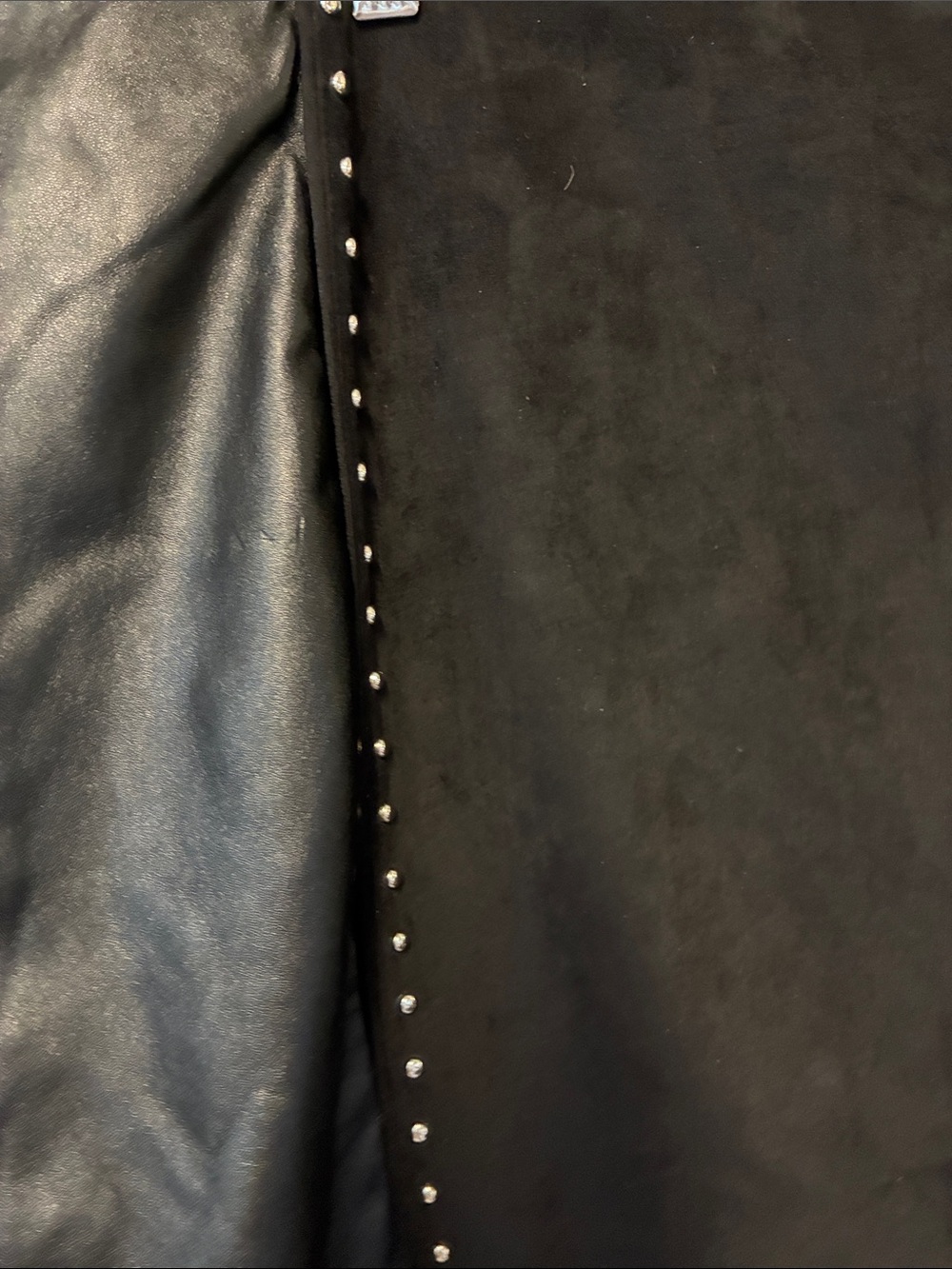 Essentials Faux Suede and Leather Skirt with studs SZ 12 NWT - Picture 2 of 6